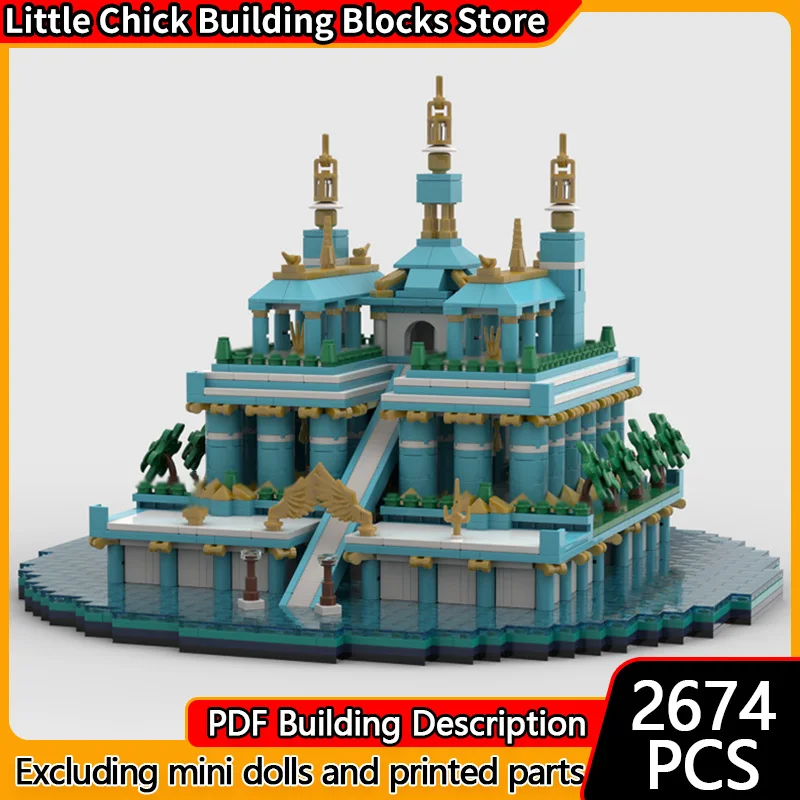 โมเดลปราสาทยุคกลาง MOC ตัวต่ออิฐ สถาปัตยกรรมแฟนตาซีแปลกใหม่ เทคโนโลยีแบบโมดูลาร์ ของขวัญวันหยุด ประกอบเอง ของเล่นเด็ก