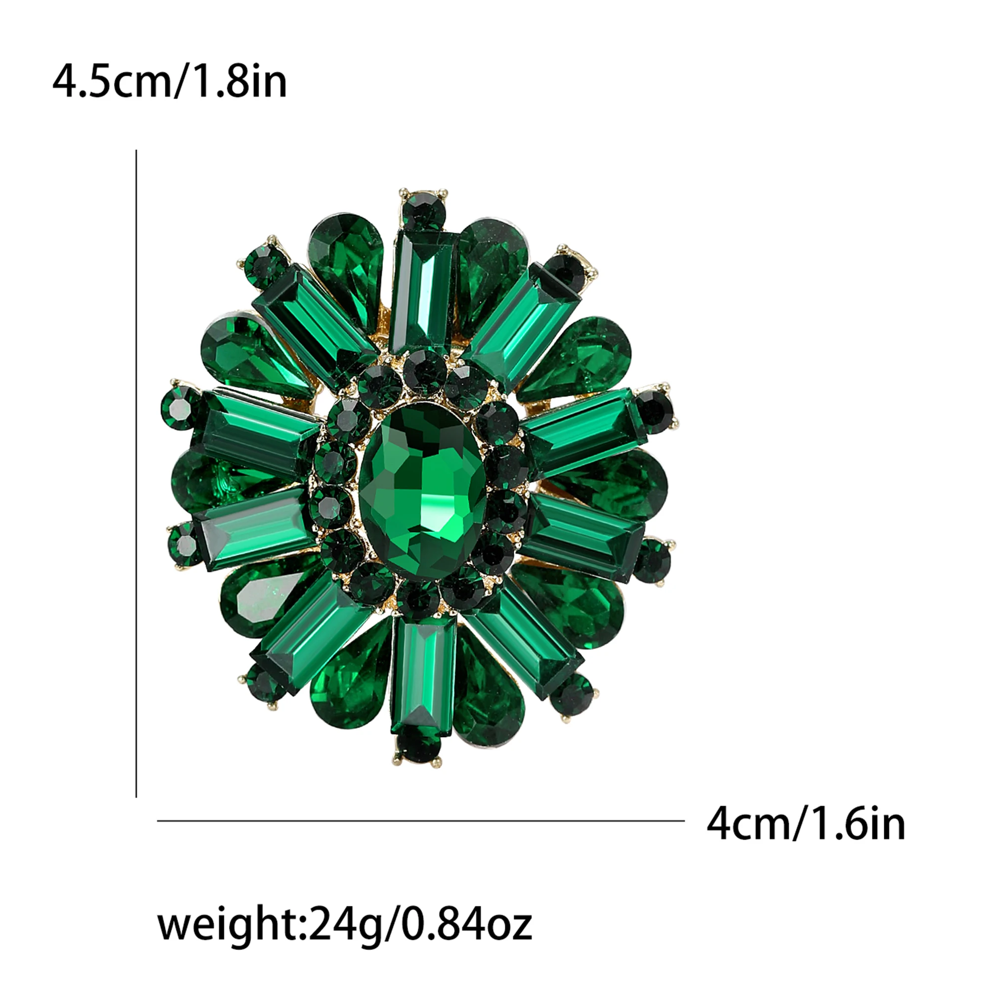 Vintage Crystal Flower Brooches for Women Unisex Rhinestone Pins 5-color Available Casual Party Accessories Gifts