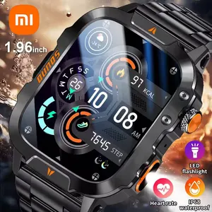 Jam Tangan Pintar Militer Xiaomi Jam Tangan Pintar Pria Tahan Air Pelacak Olahraga Luar Ruangan Senter LED Panggilan Bluetooth Jam Tangan Pintar Pria untuk Android iOS 12 jam tangan pintar rogbid penjualan terbaik - №