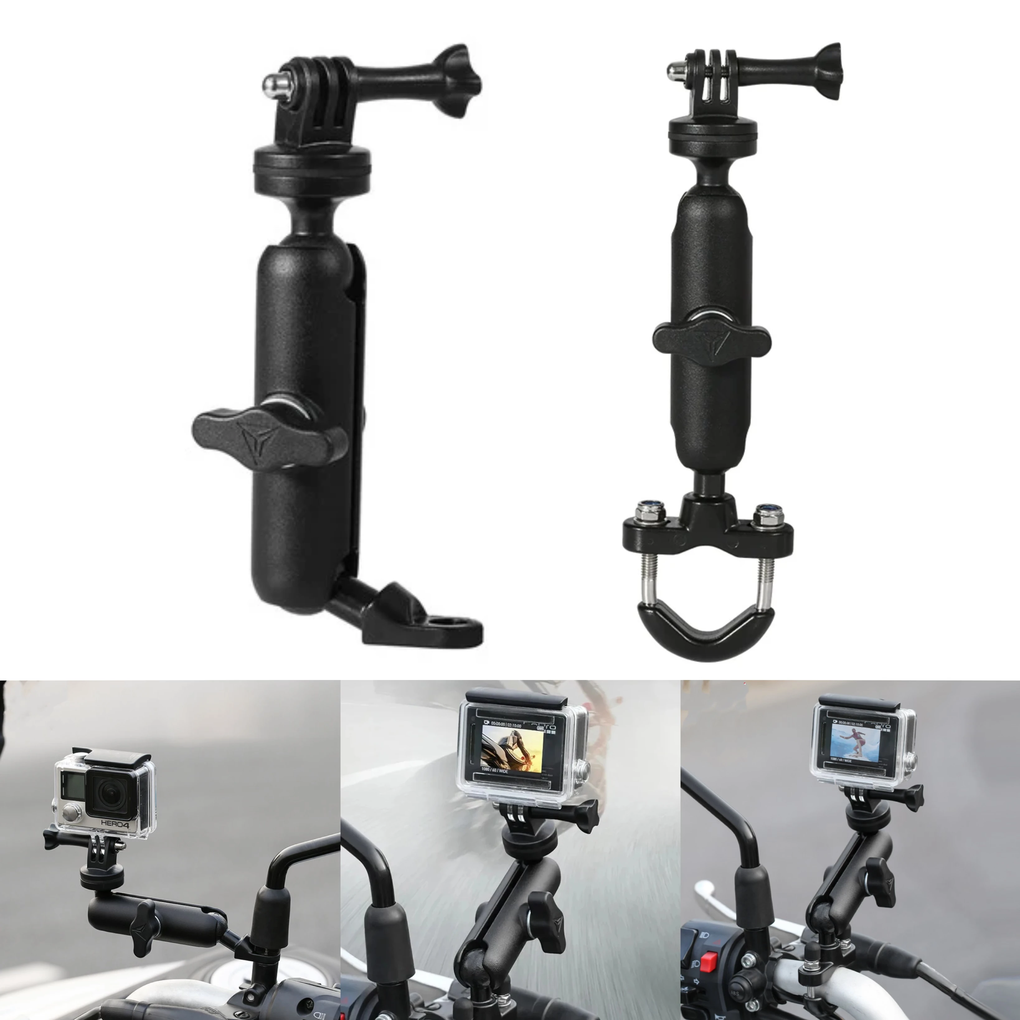 

Motorcycle Bike Camera Holder 360 Rotating Handlebar Mirror Mount Bracket For GoPro Hero8/7/6/5/4/3+ Action Cameras Accessory