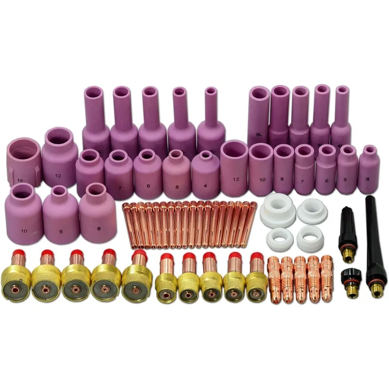 TIG Jumbo Gas Lens Collet Body Alumina Nozzle Ceramic Cups Assorted Size Kit Fit QQ300 PTA DB SR WP 17 18 26 TIG Welding