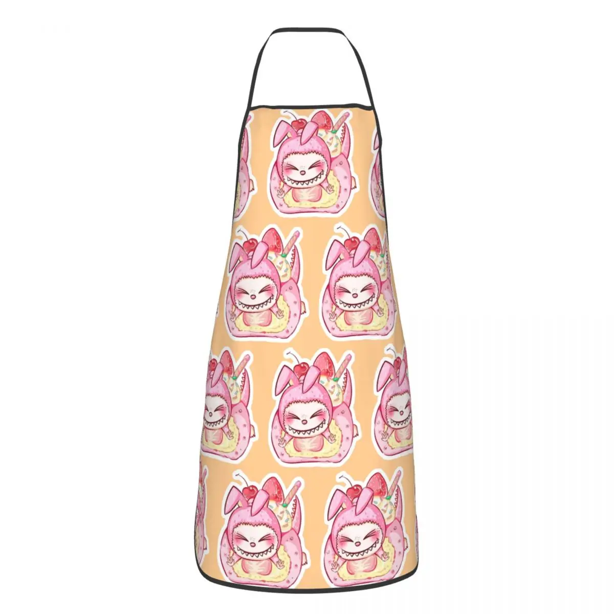 Custom Unisex L-Labubues Kawaii Cartoon Hot Kitchen Chef Cooking Baking Apron Men Women Tablier Cuisine for Gardening