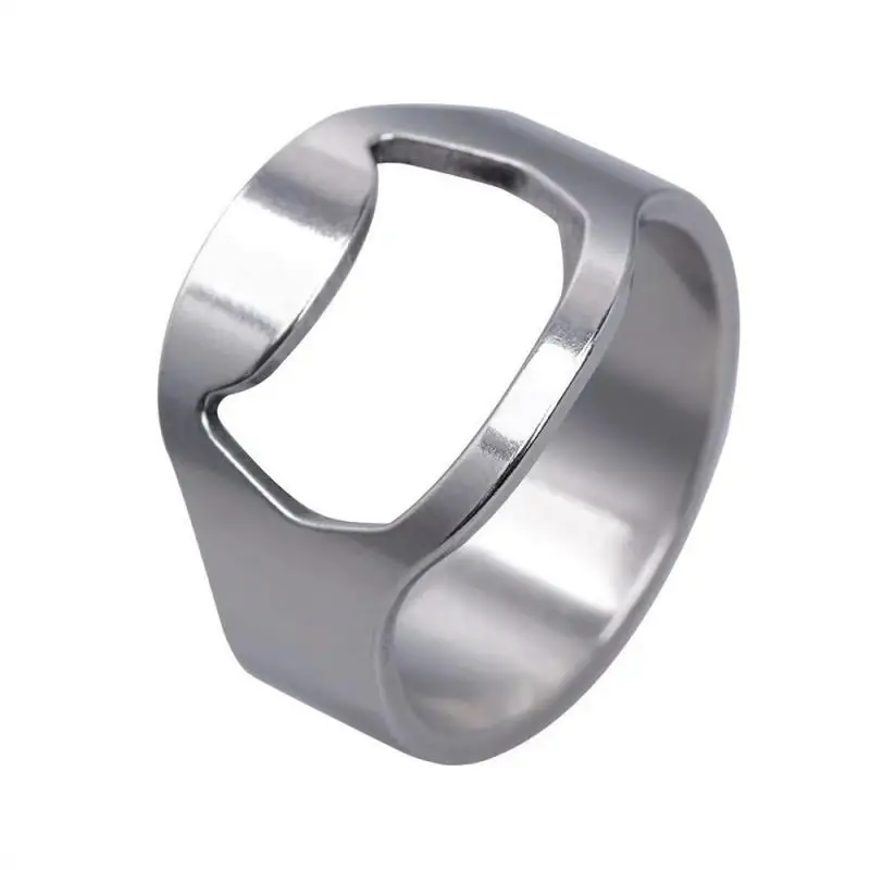 Titanium Steel Ring Fashion Ring Premium Cold Ring Bottle Opener Trend Popular Items Beer Bottle Opener Unique Creative Ring