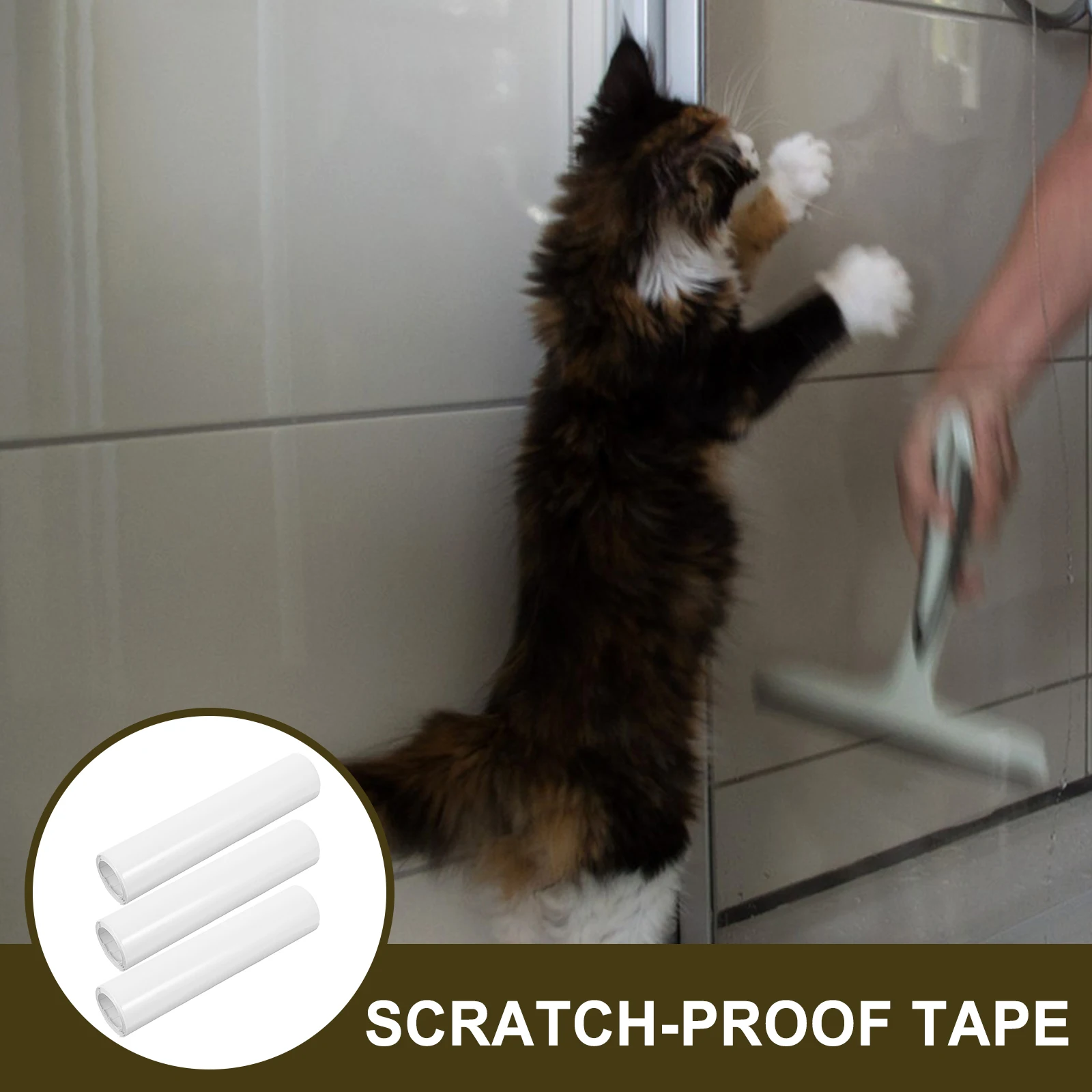 

3pcs Pet Anti Scratch Tape Transparent Pvc Furniture Protector For Cats Dogs Self Adhesive Double Sided Tape For Door Sofa Bed