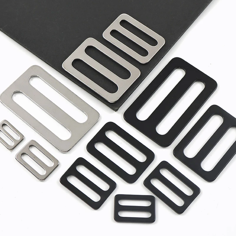 5-20 Stück 15-50 mm Edelstahl-Dreifach-Gleitschnallen, Riemenversteller für Handtaschen, Rucksäcke, Gürtel, Reparatur, Ersatz, Hardware