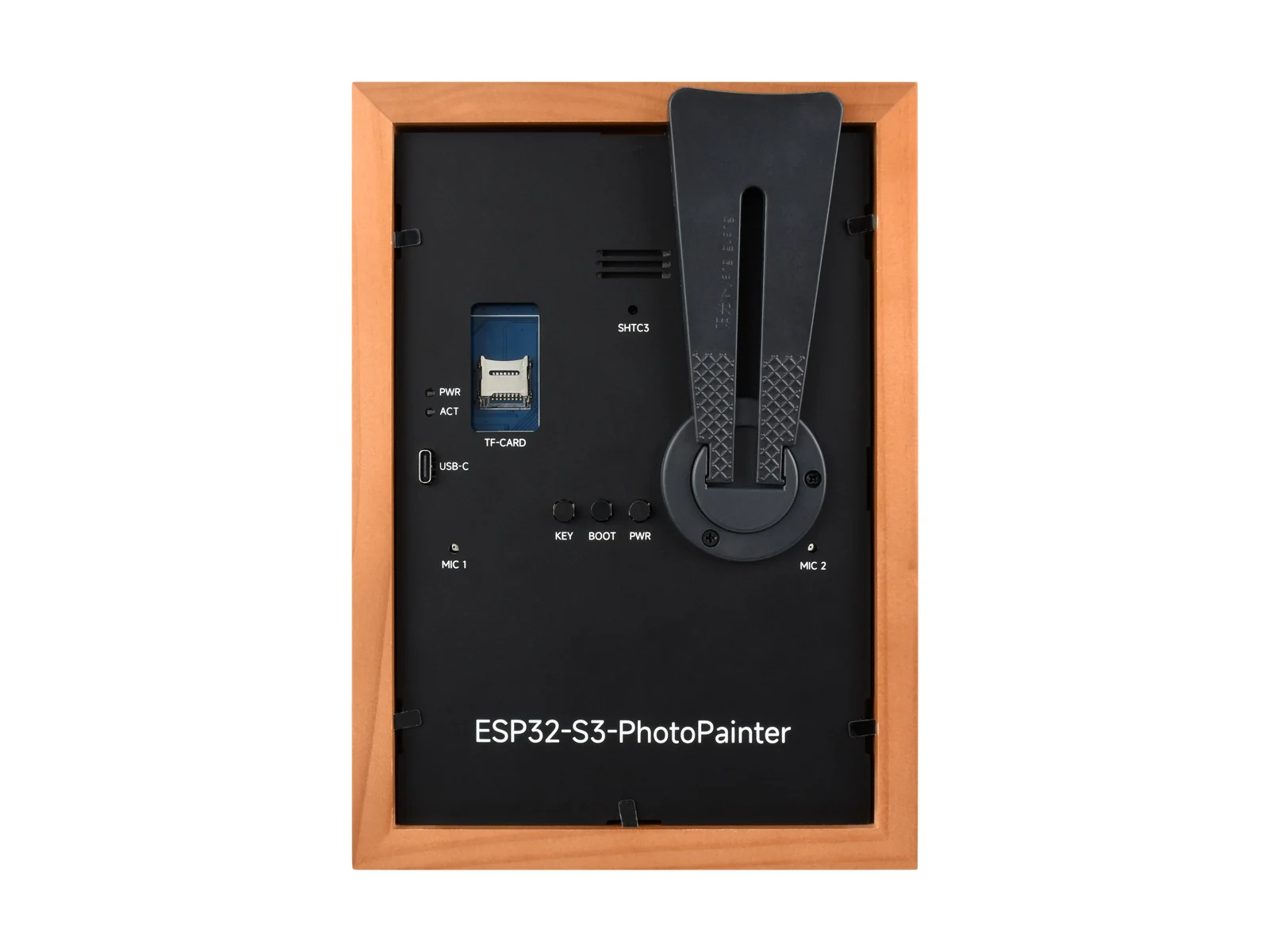 ESP32-S3-PhotoPainter 7,3 inch E6 Full Color E-paper-display met massief houten fotolijst, ultralange stand-by, resolutie 800 × 480