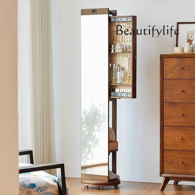 

R Floor-to-ceiling Coat Rack With Mirror Integrated Multi-functional Shelf Bedroom Home Full Body Fitting