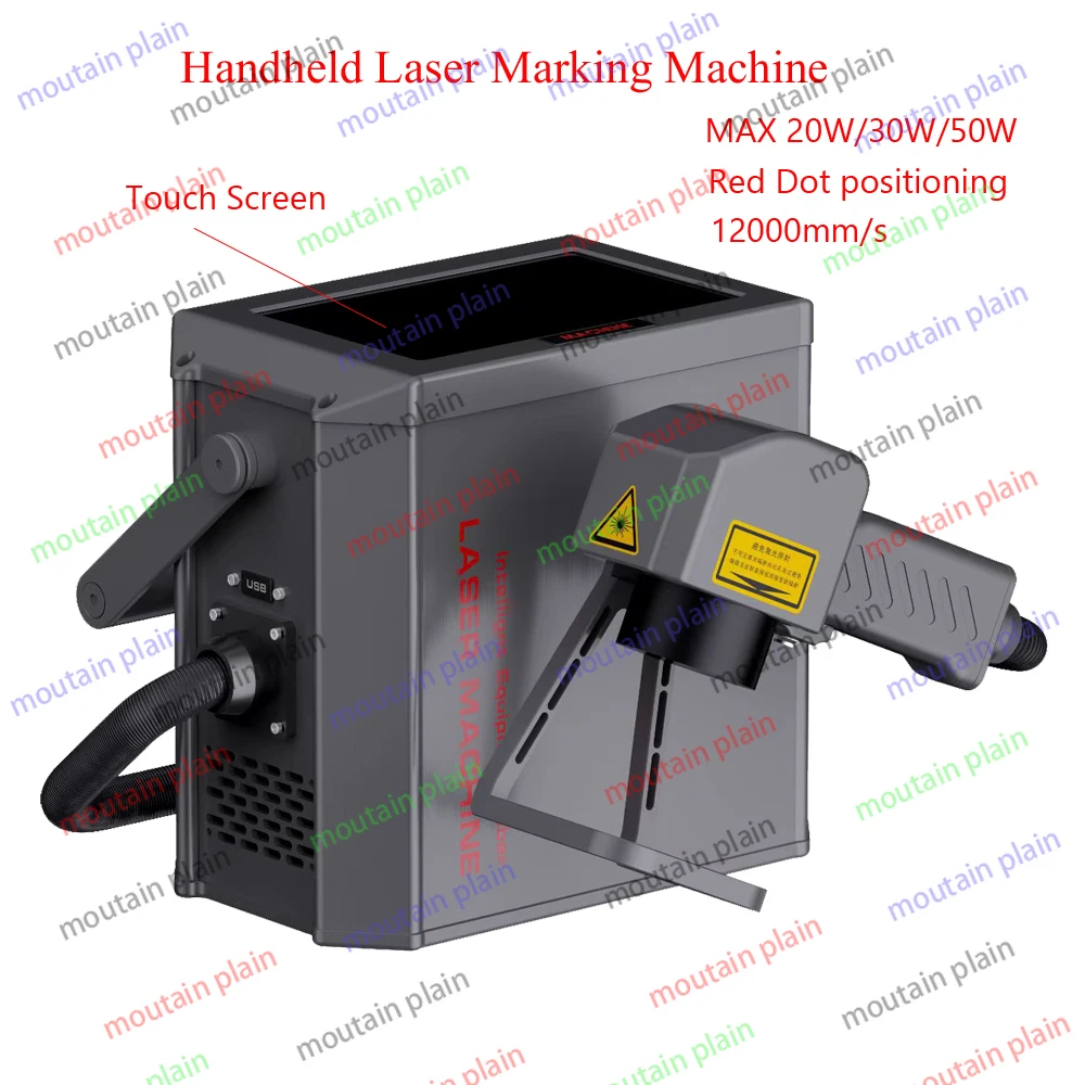 

Handheld Fiber Laser Nameplate Marking Machine Stainless Steel Metal Engraving 30W 20W 50W Align System Scanner for PVC Plastic