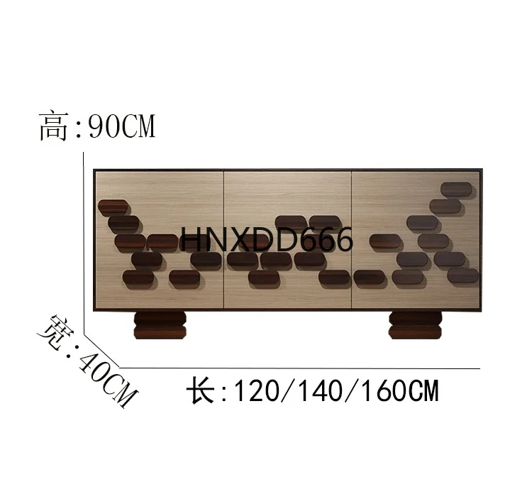 

Italian Solid Wood Porch Sideboard Modern Minimalist Multi-Functional Decorative Tea Storage Cabinet