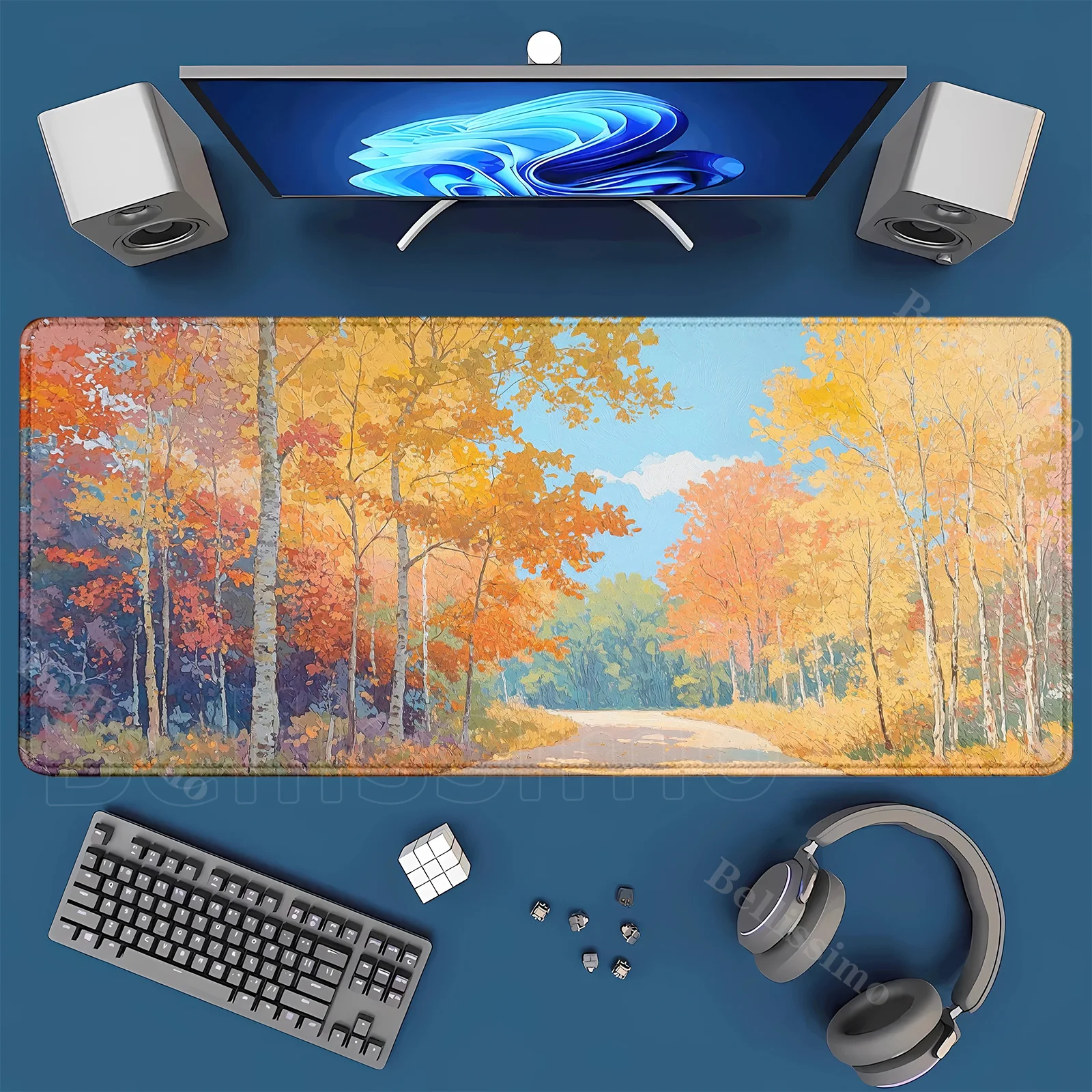 

Клавиатура для ноутбука Gaming Mause Ped красочные лесные деревья лист Xxl коврик для мыши геймер коврик для мыши компьютерные столы настольный коврик офисный ковер