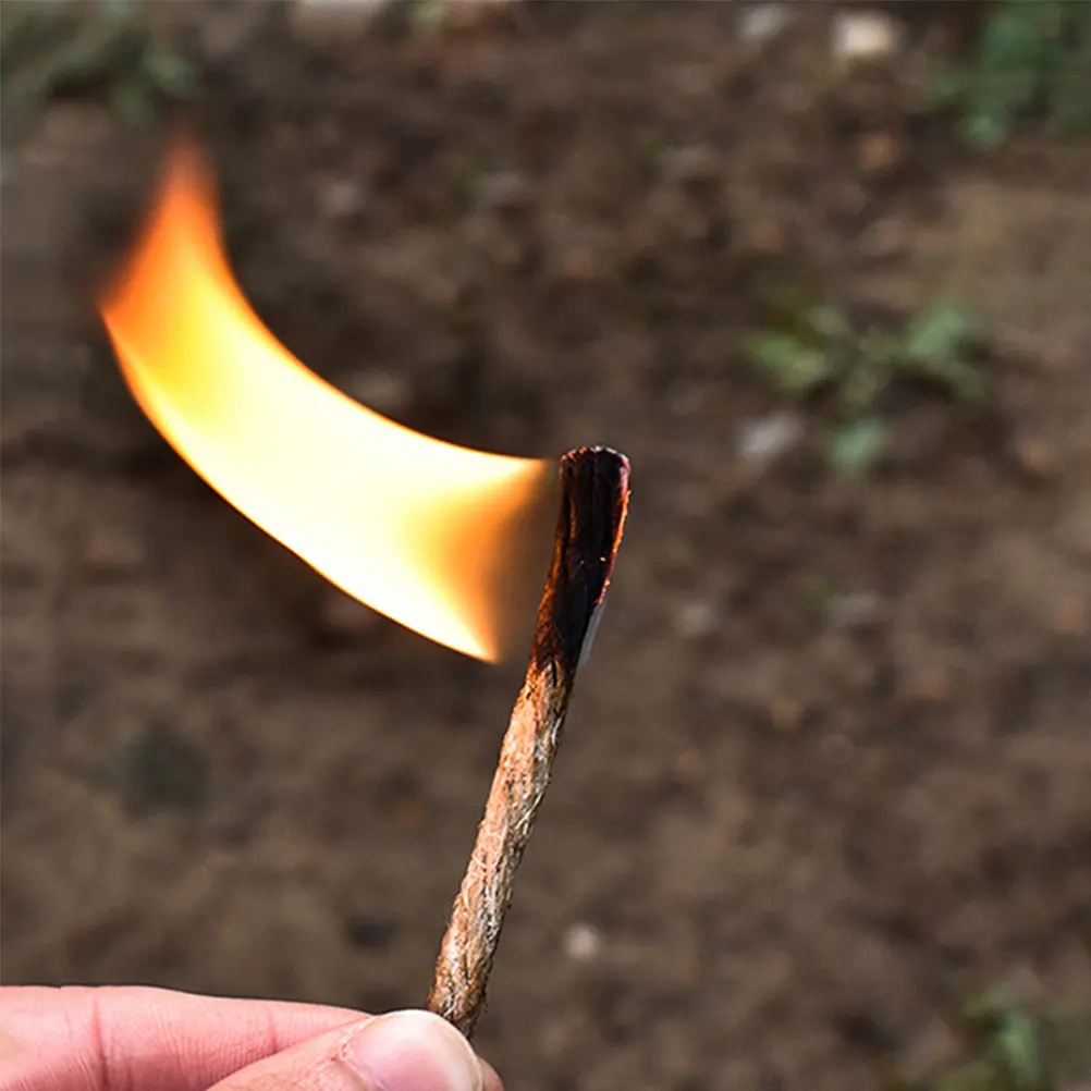 

5Pcs Camping Fire Rope Waxed Aluminum Alloy Handle Flame Starter for Outdoor Grill Stove Picnic Emergency Fire Ignition Gear