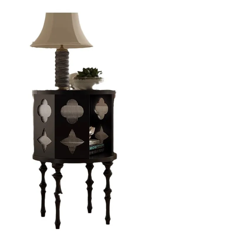 

Solid wood edge few, small coffee table on the side of the living room sofa, round storage corner few