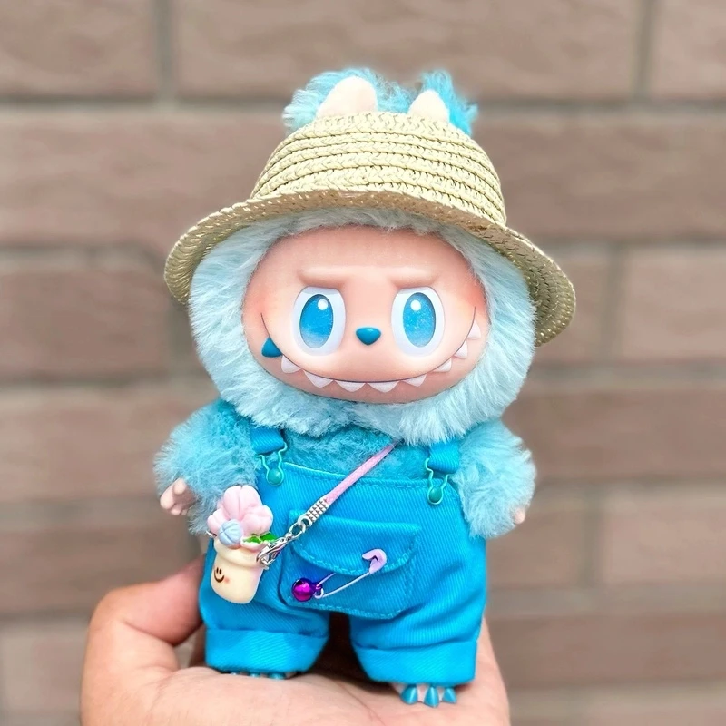 Für Labubu Puppenkleidung Badeanzug Niedliche Hai Hausschuhe 15-17 cm Labubu Brille Strohhut Idol Star Puppen Zubehör Urlaubsgeschenke