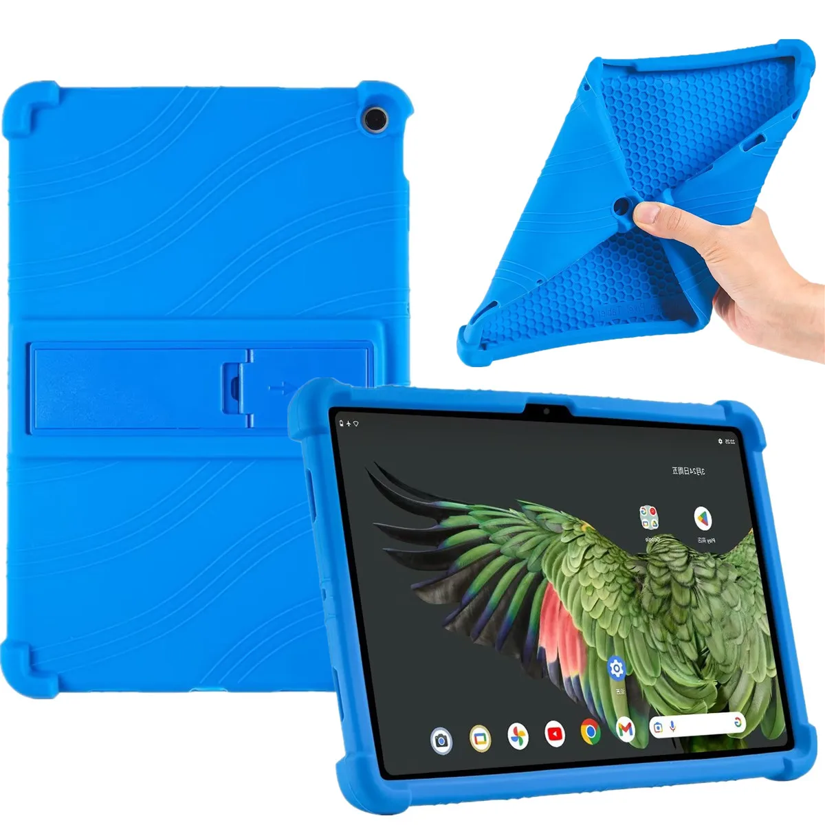 

Kids Case for Google Pixel Tablet 11 inch 2023 Cover Soft Silicon Folding Stand Protective Shell for Google Pixel Tab11 Cases