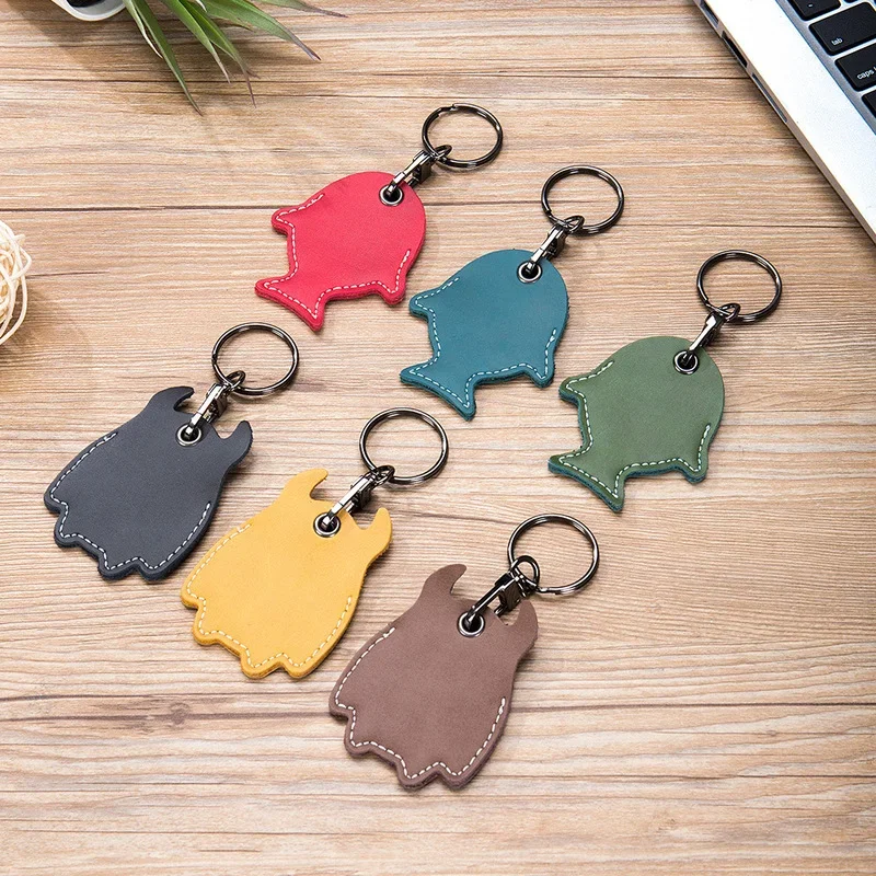 Süße Anime Fisch Zugangskontrollkarte Leder Schutz Schlüsselanhänger Mini Kawaii Rundes Rindsleder Sensorable Ic Id Card Schutzhülle