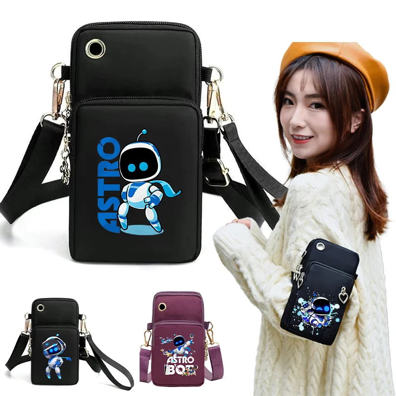 Astro Bot Casual Waterproof Nylon Crossbody Bags Men Messenger Shoulder Bag Female Small Cell Phone Handbags Purses Sports Pouch