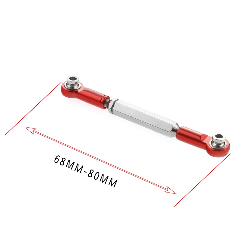 Upgrade Metal Pull Rod Link Rod Base Bracket WPL B1 B14 B24 C14 C24 1/16 RC Car Spare Parts Accessories,Red