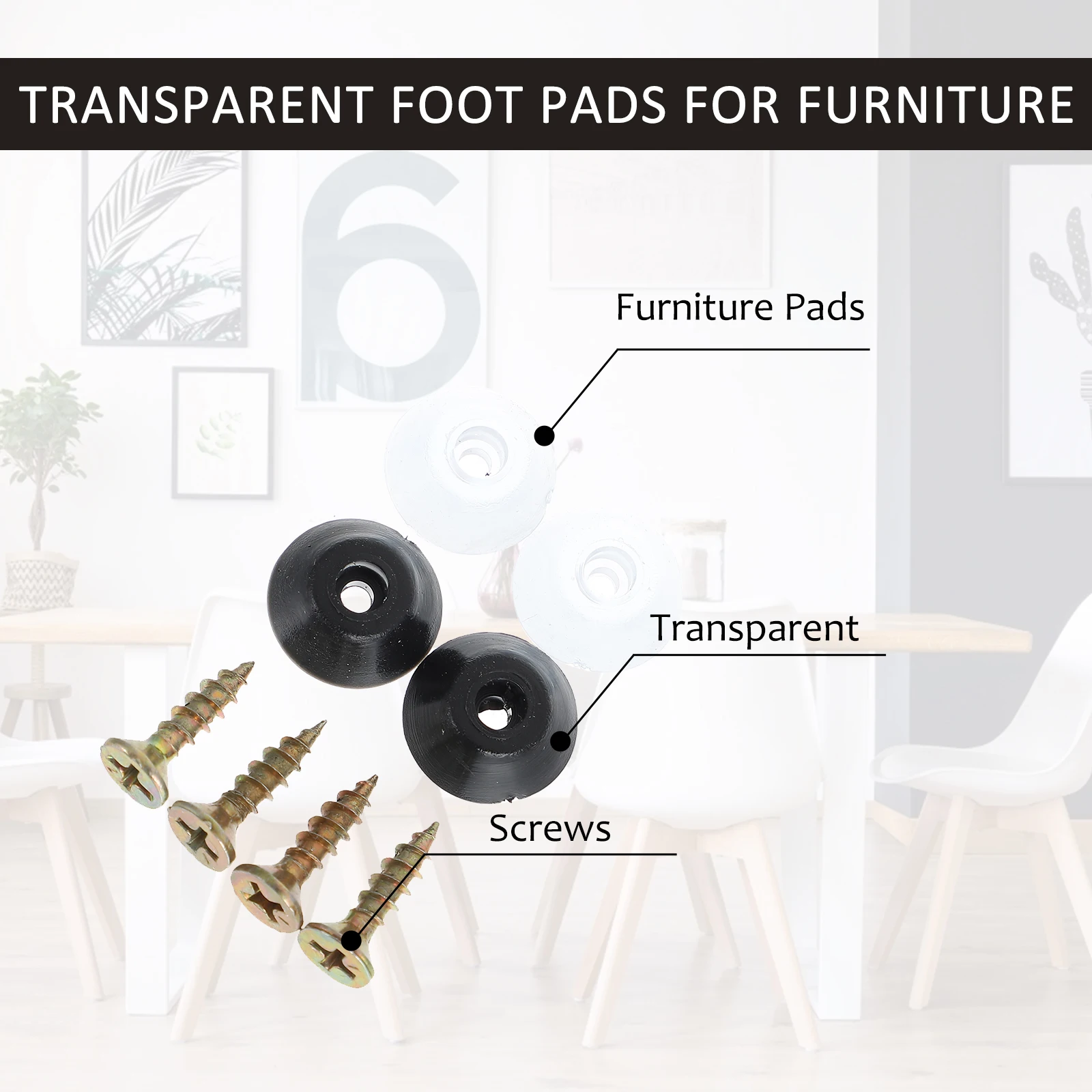 

100 Pcs Furniture Feet Pad PVC Material Durable Non Slip Chair Table Sofa Couch Protector Cover Easy Installation