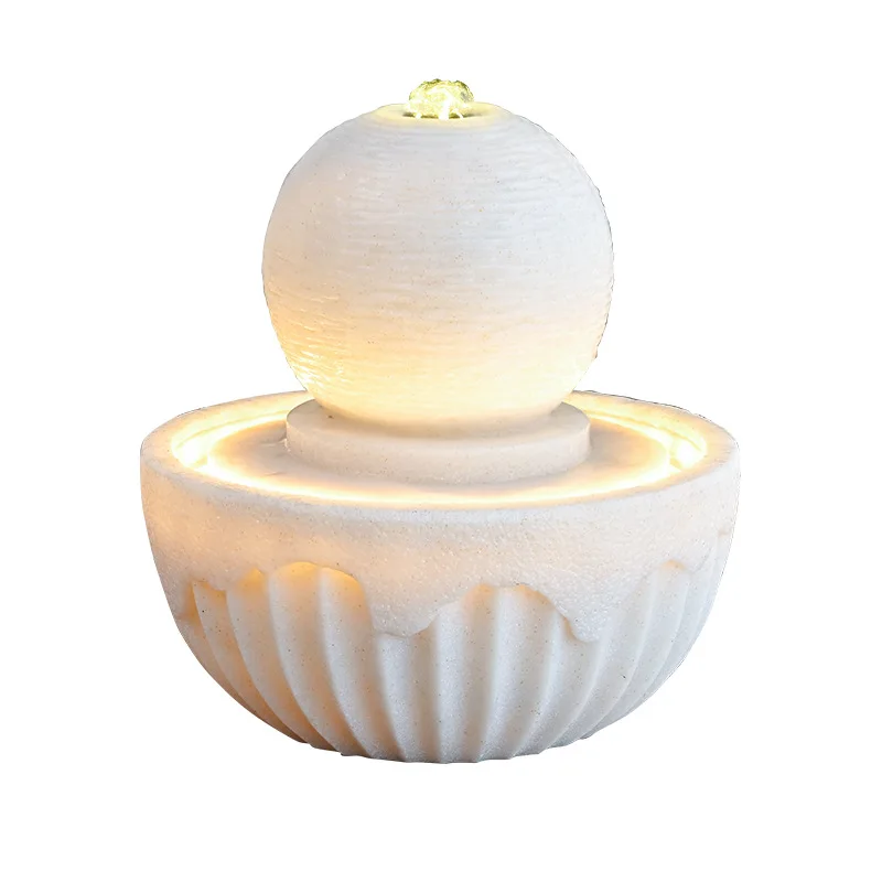 

Creative living room desktop, small running water humidifier, modern light luxury office, simple circulation, fountain ornament
