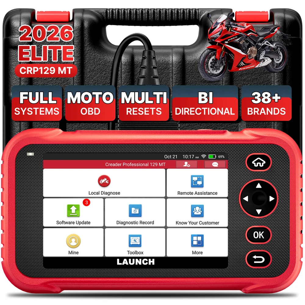 LAUNCH X431 CRP129 MT OBD Scanner Motorcycle Diagnostic Tool Motor Scan For YAMAHA/Polaris/KAWASAKI/Harley/Keller/BRP/BMW etc