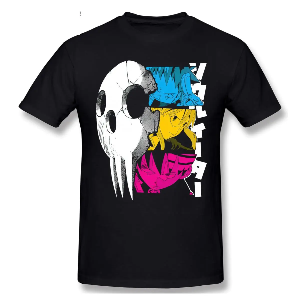 T-shirt Cartoon Anime Soul Eater Shinigami Prospects (color) Classic Short Sleeve Casual Men O-neck 100% Cotton Tshirts Tee Tops