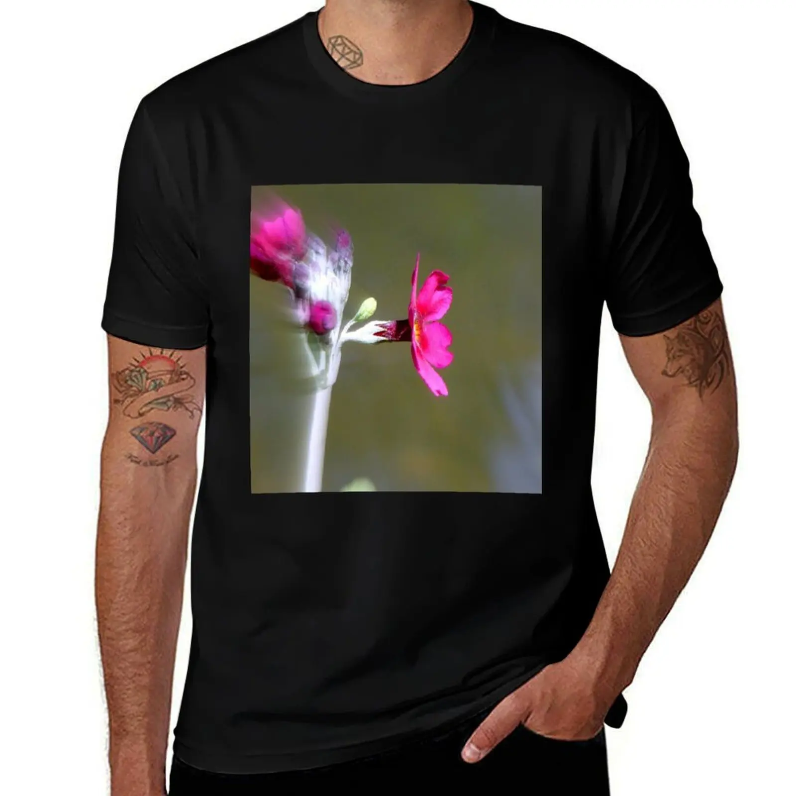 

Pink flower moving at speed T-Shirt cheap stuff graphic t shirt vintage anime figures mens clothing