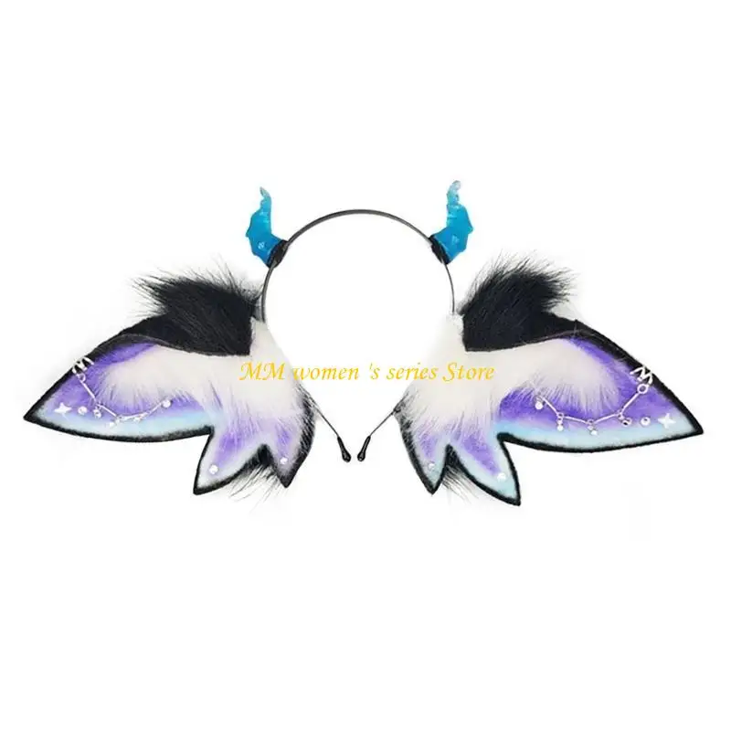 

Q39C Adjustable Animal Ear Headband Hair Ornament for Cosplay and Holiday Event