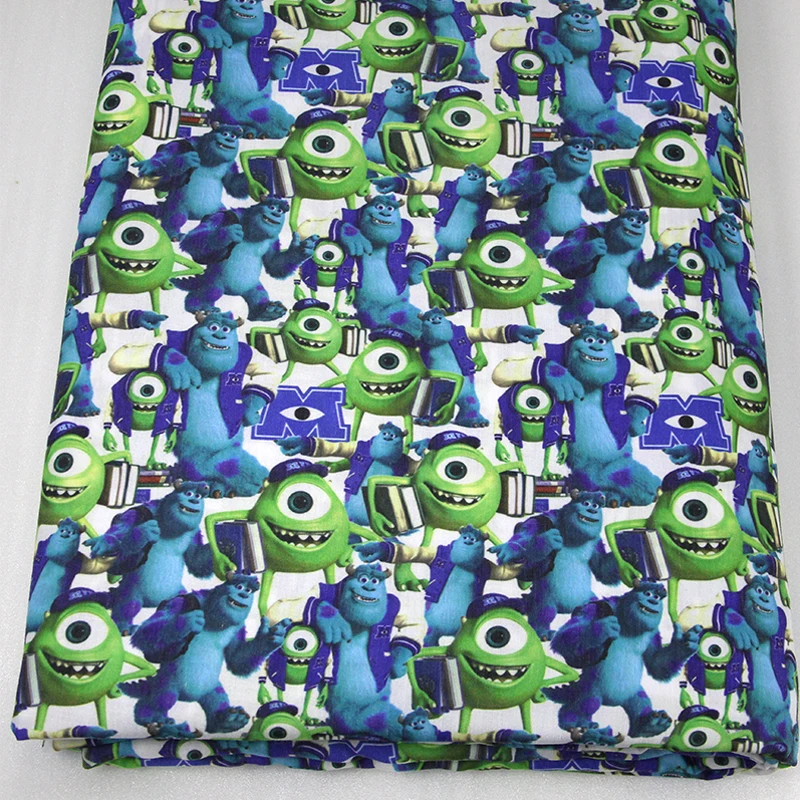 Disney Monsters University 50*145cm Polyester Cotton Fabric Sewing Quilting Fabric Needlework Material DIY Handmade