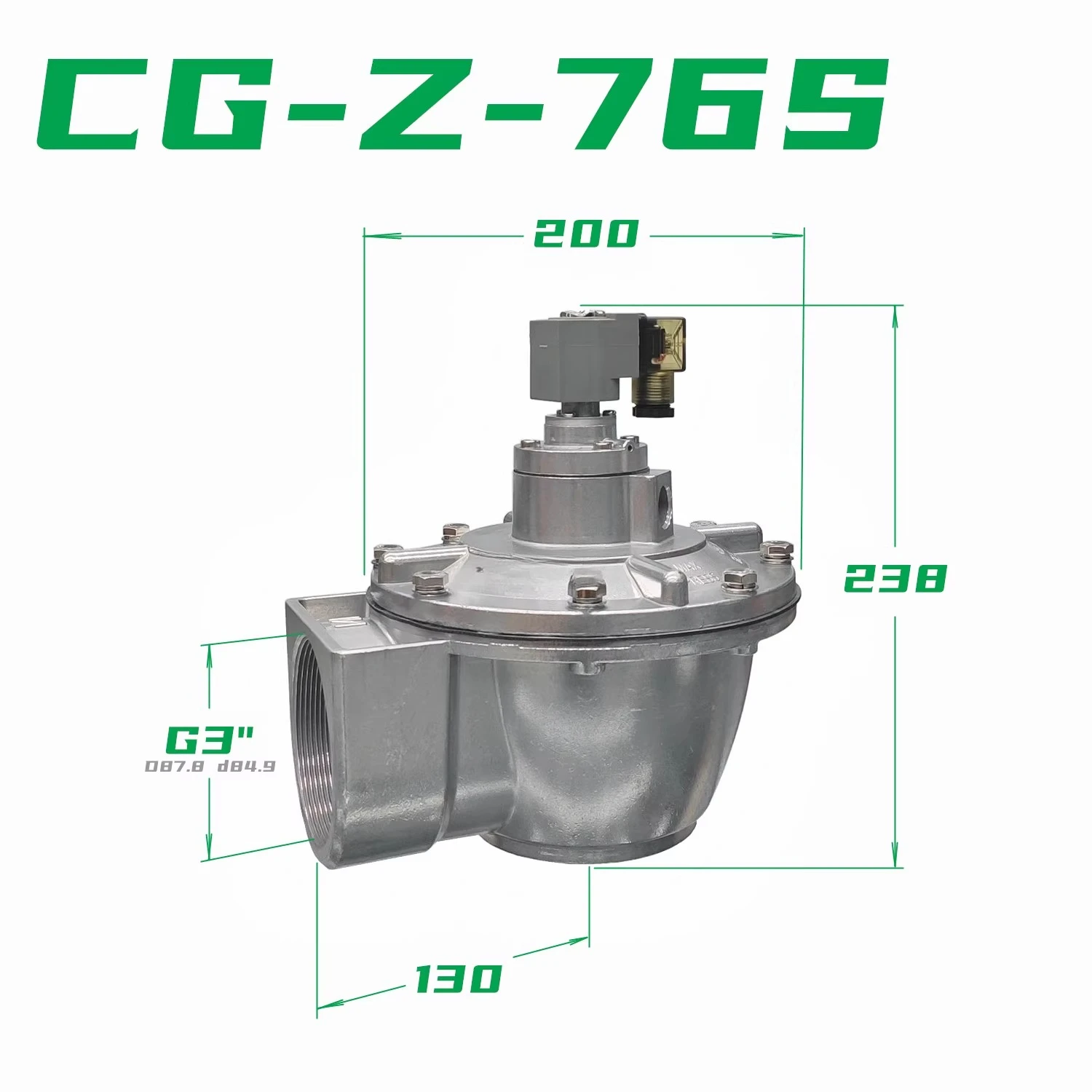

3-inch Right Angle Pulse Valve MAX860KPa SPECIFIC76S CG-MCF-Z-76S-DC24V-AC220V