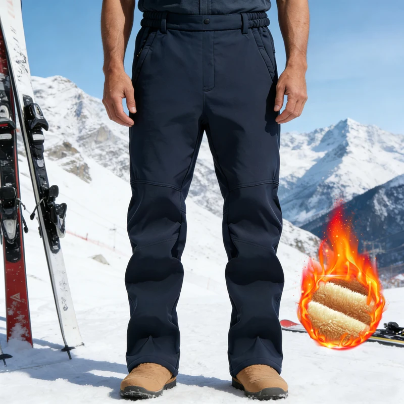

Winter Men Pants Hiking Camping Softshell Windproof Thickened Thermal Women Outdoor Walking Trekking Ski Trousers