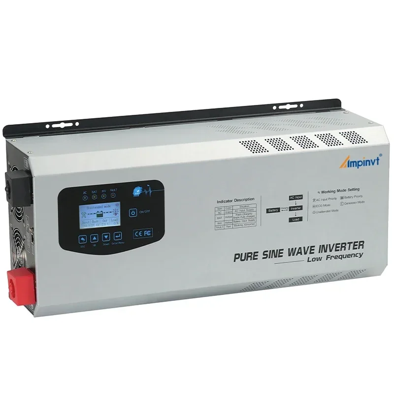 Pure sine wave off grid inverter 1000 watt 3000 watt 5000 watt 12v 24v 48v to 220v ac battery charger lithium batteries