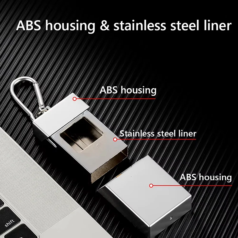 Creative Portable Mini Drawer Box Ashtray With Keychain Mountaineering Buckle Metal Outdoor Eco-Friendly Pocket Sealed Ashtray