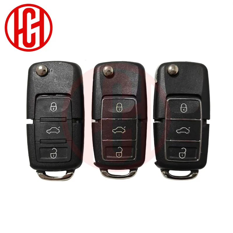 フォルクスワーゲンVWジェッタゴルフパサートビートルシュコダシートポロB5用キーシェル2/3/4ボタンリモートカーキーフリップ折りたたみキーシェルケース