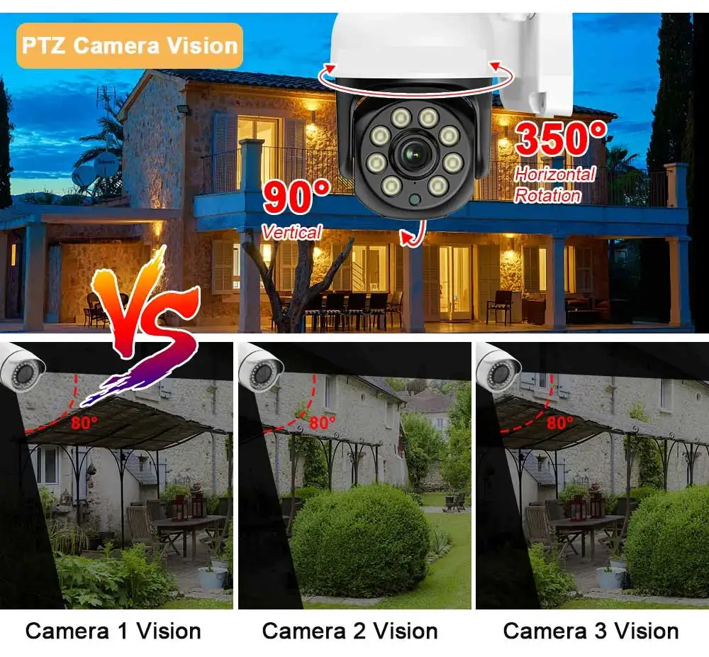 Tuya 3MP PTZ Wifi Camera Outdoor Video Surveillance Cameras With Wifi Security IP Camera For Smart Home