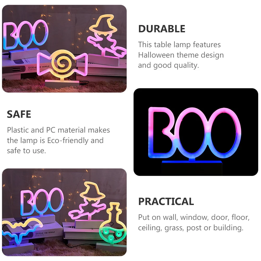 

1pc Neon Light Decor Led Night Lamp For Halloween Festival Lamp Decor Wall Floor Ceiling Grass Post Building Illumination Super