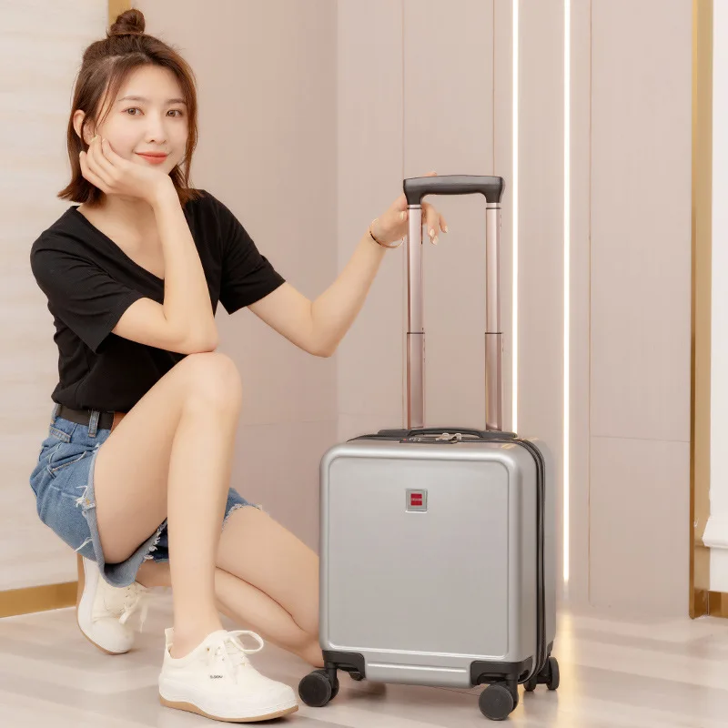 롤링 러기지 소형 트롤리 여행 가방, 여성 휴대용 여행 가방, 코드 여행 가방, 미니 14 인치