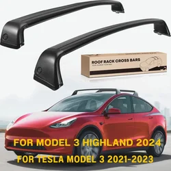 Barras cruzadas de techo para Tesla, portaequipajes de aluminio para techo, 75kg, Modelo 3 Highland 2024, Modelo 3 2021-2023