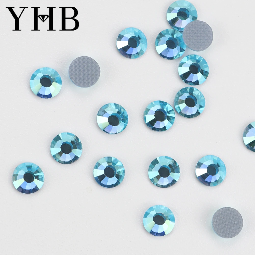 Yhb Hoge Kwaliteit Kleur Crystal Ab Plaksteen Hotfix Steentjes Voor Schoenen Zakken Stof Kleding Decoratie Diy Sieraden Accessoires