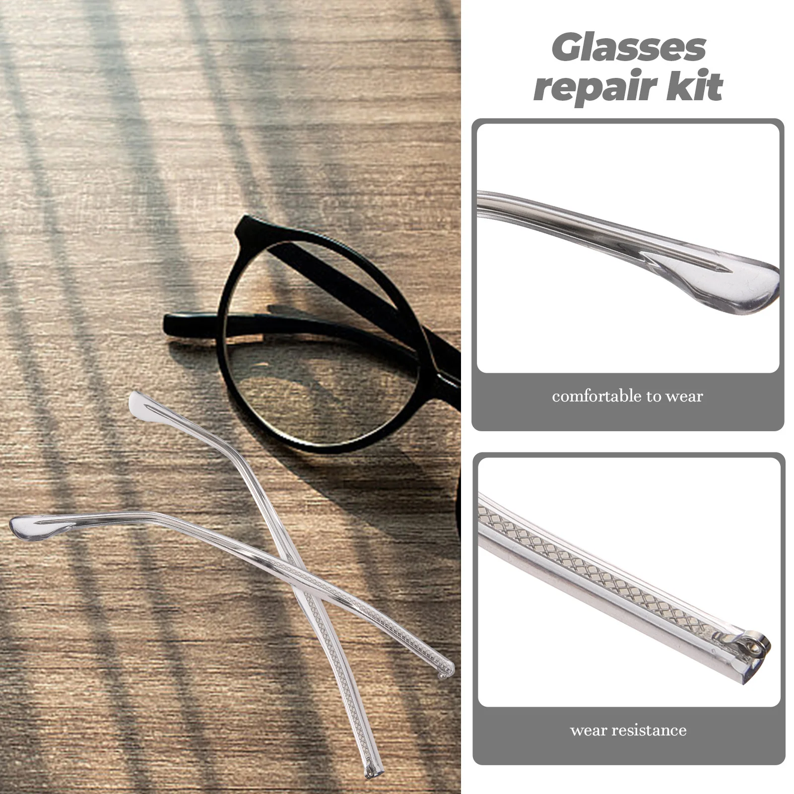 

1Pair Glasses Arm Replacement Nonslip Lightweight Comfortable Eyeglasses Replacement Temple for Repair Sunglasses Reading