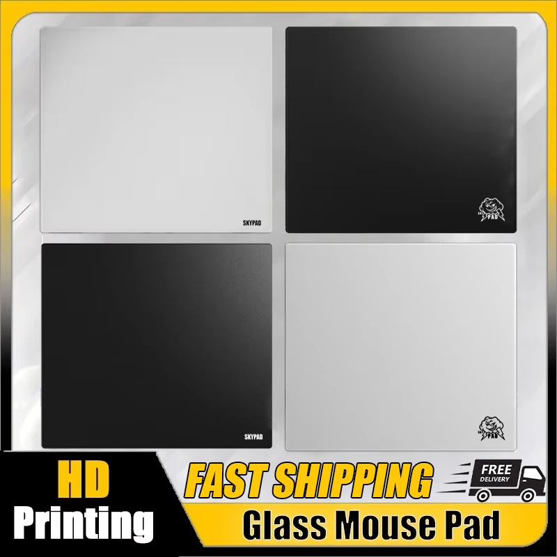Skypad SORA Black White Glass Gaming Mouse Pad YUME Frosted Surface Desk Mat Tempered Upgrade FPS Office Custom Game Accessories