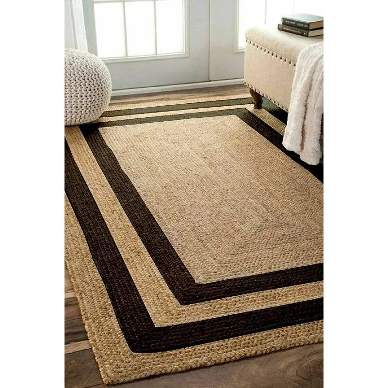 

Rug Runner 100% Jute Braided Handmade Reversible Carpet Rustic Modern Area Rugs