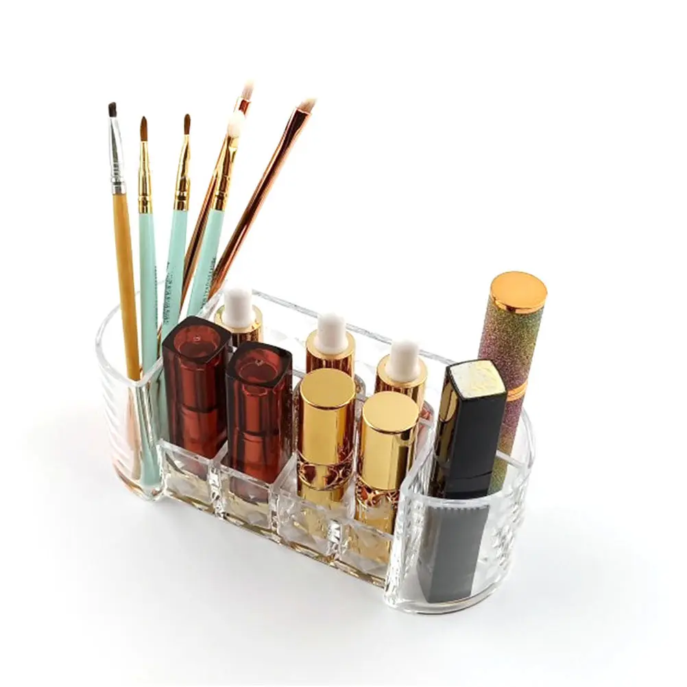 

Cosmetics Storage Box Multiple Grids Transparent Desktop Holder Environmentally Friendly Durable Lightweight Makeup Organizer