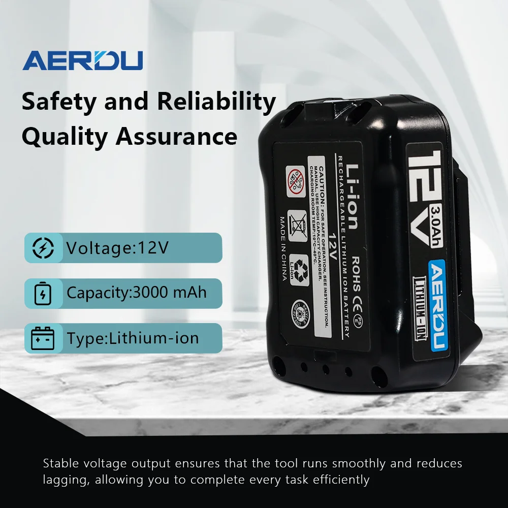 AERDU 10,8 V 12 V Tatsächliche Kapazität 1,5 Ah-3 Ah Werkzeuge Li-Ion Akku Für Makita 10,8 V 12 V BL1021B BL1041B BL1016 BL1015 BL104 DF331D