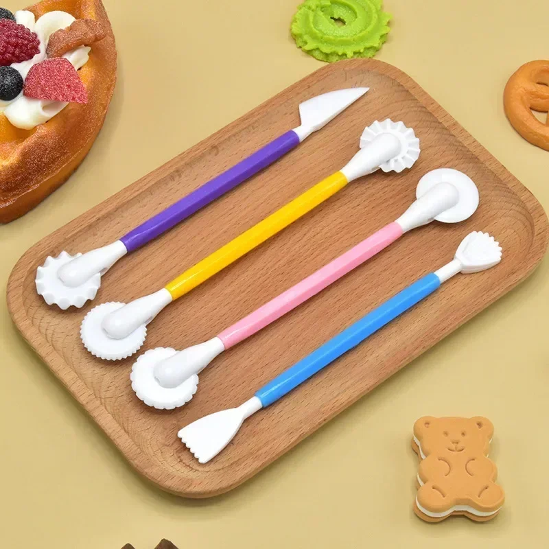 1 Set DIY Plastic Baking Craft Tool Sugar Craft Fondant Cake Pastry Carving Cutter Kitchen Decorating Flower Clay Tool