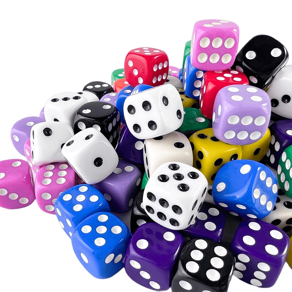 

10 шт. 16 мм D6 игральные кости 16 мм красочные игральные кости для DND RPG настольная игра бар настольные аксессуары