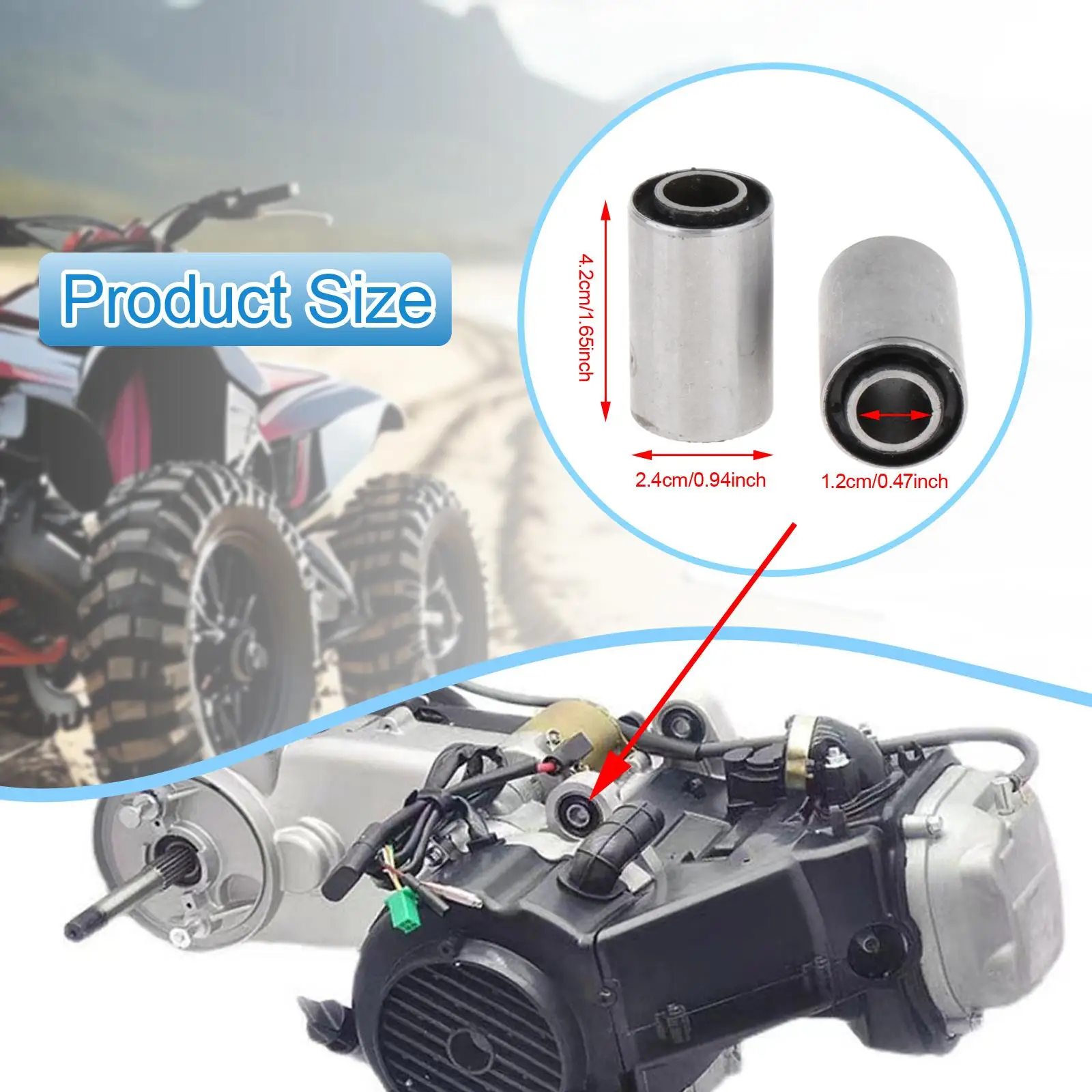 4 قطع شجيرات الذراع المتأرجحة الخلفية ارتفاع 1.65 بوصة سهلة التركيب البطانات الذراع المتأرجحة الخلفية لعربات الشاطئ مركبة دراجة صغيرة