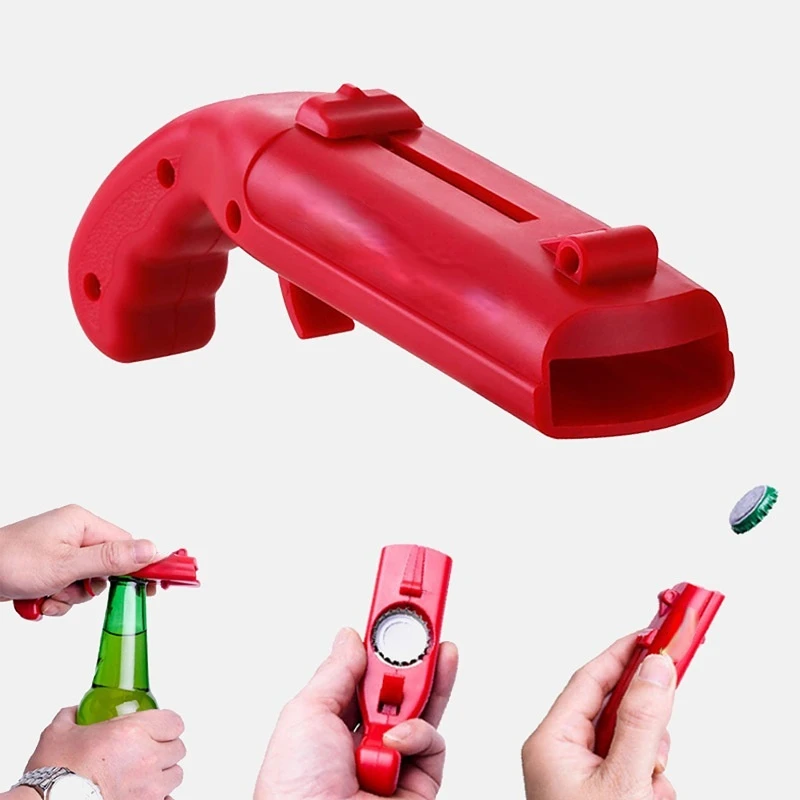 Creative Gun-Type Portable Beer Bottle Opener, Cap Gun, Bar Summer Outdoor Celebration Wine Set, H4444, 1874