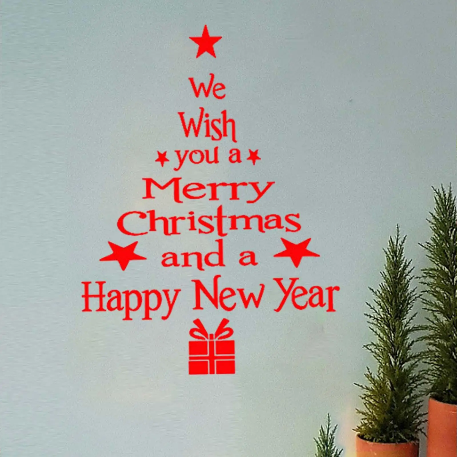 Christmas Window Sticker PVC Easy to Install Christmas Tree Christmas Wall Sticker for New Year Office Classroom Shop Holiday