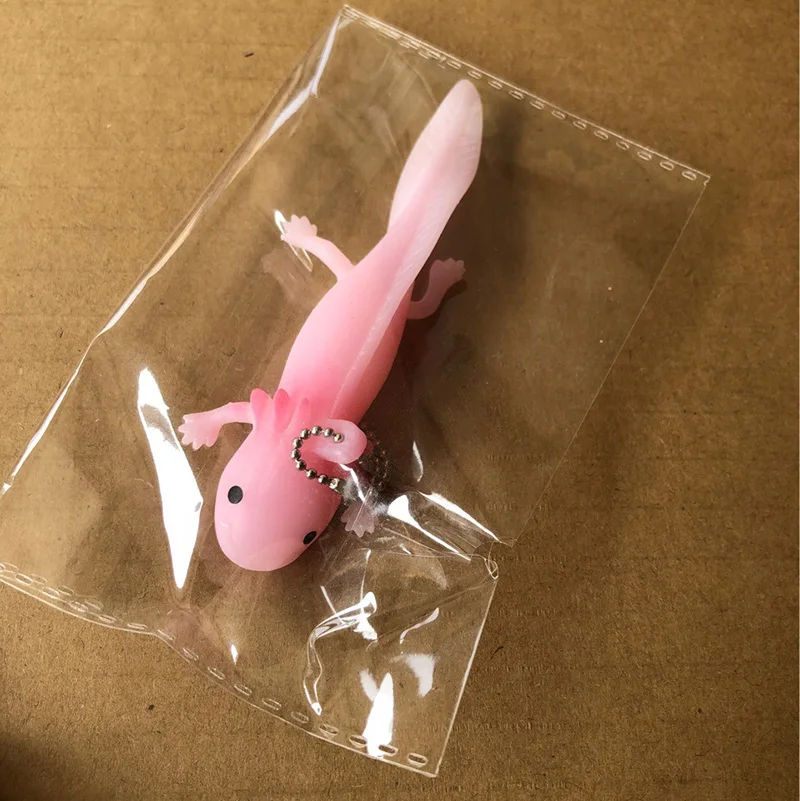 Axolotl Keychain Kawaii Newt Salamander Baby Fish Kneading Toy Decompression Squeezing Bag Mobile Phone Key Chain Pendant