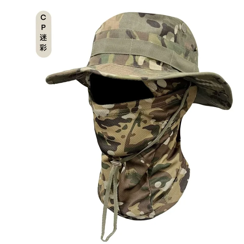 Damen Herren Wander- und Angelhut Outdoor-Sport Sonnen-UV-Schutz Nacken- und Gesichtsschutz Tarnmuster Verstellbare Fischerhüte und Maske